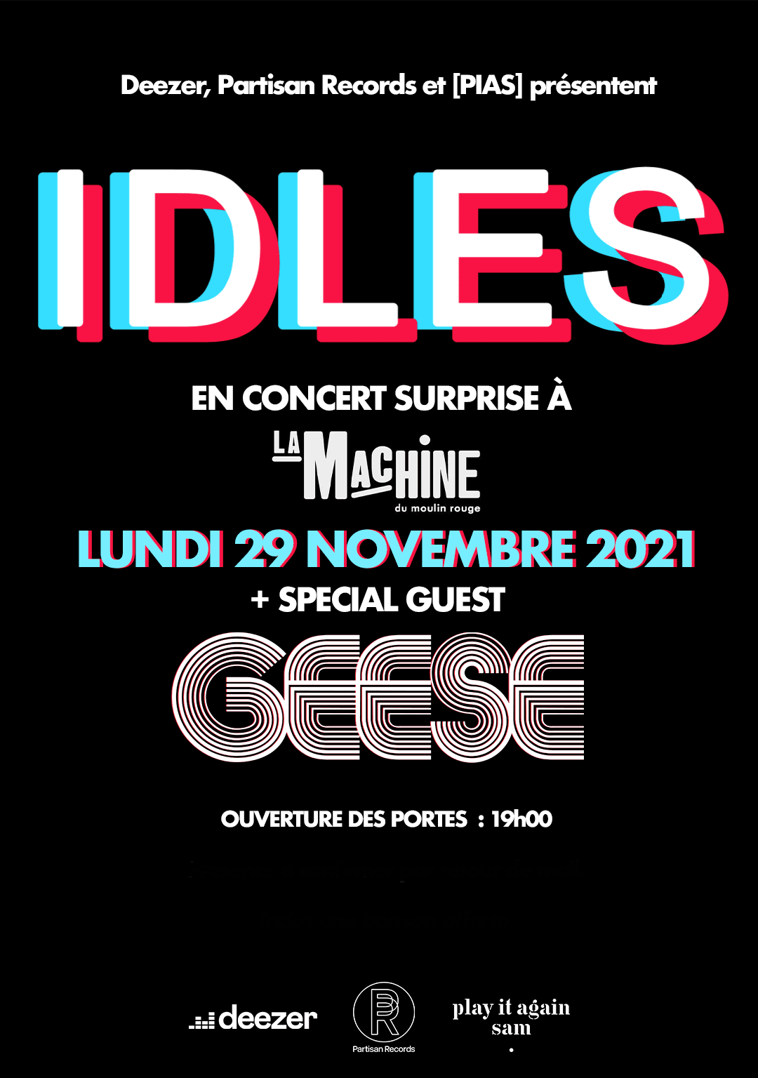 IDLES et Geese en concert surprise à la Machine du Moulin Rouge !